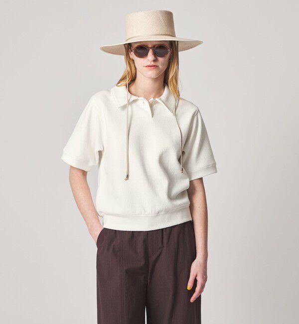 STEVEN ALAN「＜Steven Alan＞ブークレ ダンボール ワンボタン ハーフスリーブ プルオーバー」|Tシャツ・カットソー|OFF WHITE