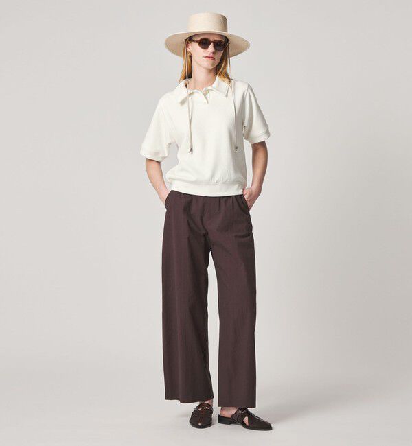 STEVEN ALAN「＜Steven Alan＞ブークレ ダンボール ワンボタン ハーフスリーブ プルオーバー」|Tシャツ・カットソー|