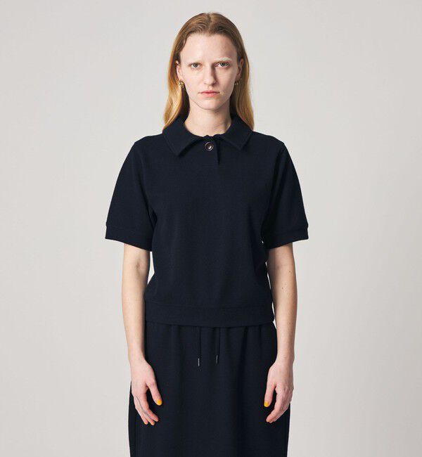 STEVEN ALAN「＜Steven Alan＞ブークレ ダンボール ワンボタン ハーフスリーブ プルオーバー」|Tシャツ・カットソー|