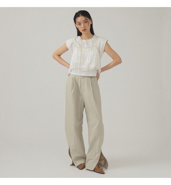 Ray BEAMS 「ジップ ヘムカーブ パンツ」|チノ|