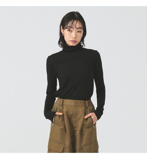 Ray BEAMS 「ソフト 天竺 タートルネック トップス」|その他|BLACK