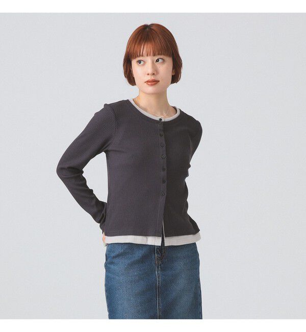 Ray BEAMS 「RIB レイヤード カーディガン」|Tシャツ・カットソー|