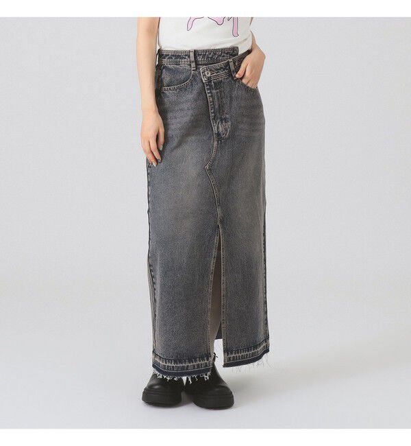 Ray BEAMS 「デニム サイド スタッズ スカート」|スカート|BLUE