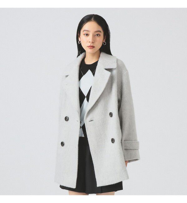Ray BEAMS 「シャギー ダブル ハーフ コート」|その他|GREY