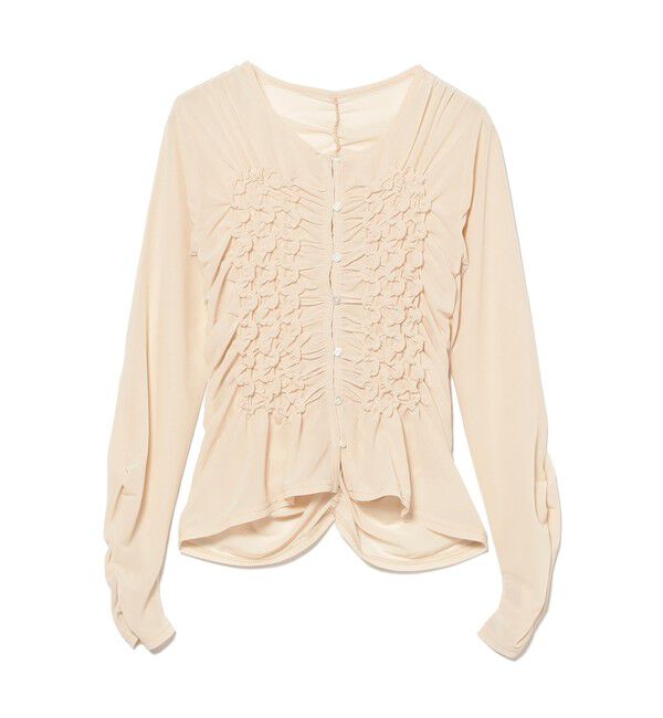 Ray BEAMS 「シャーリング ギャザー カーディガン」|カーディガン|