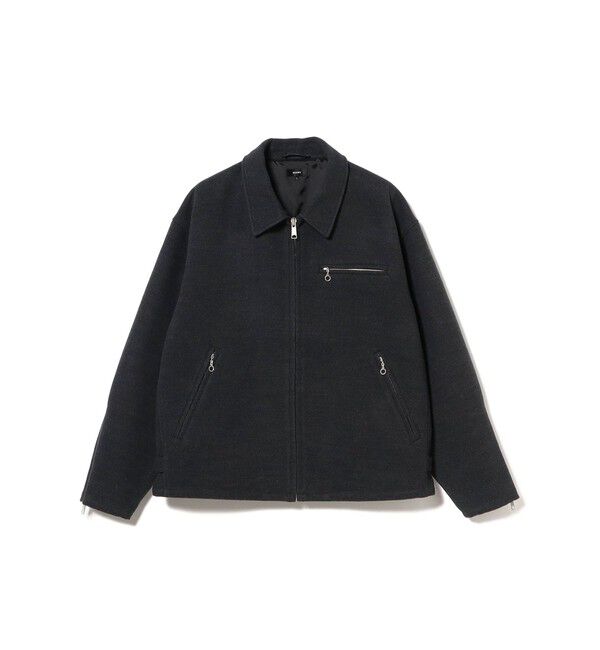 BEAMS「リラックスフィット フリースメルトン シングル ライダースジャケット」|ブルゾン・スタジャン|CHARCOAL.G
