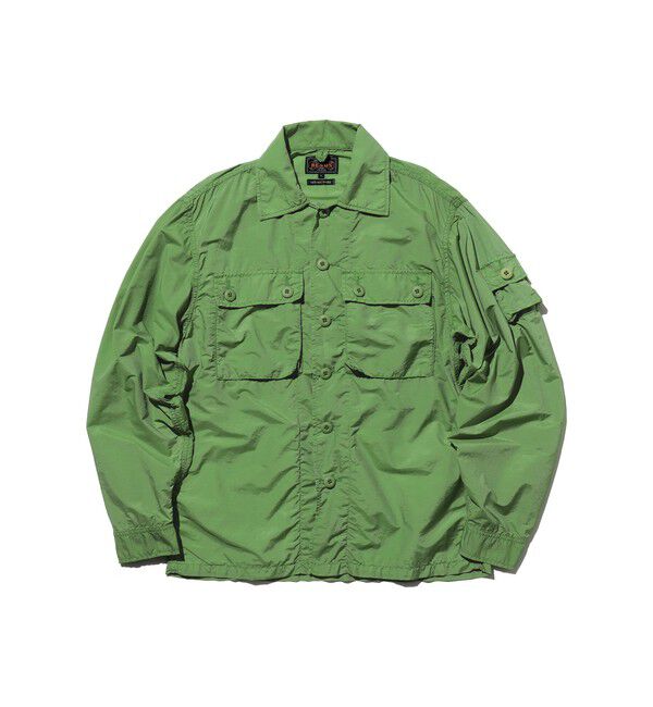 BEAMS PLUS「MIL SHT-JAC NYCO Rip stop Pigment Dye」|ブルゾン・スタジャン|GREEN