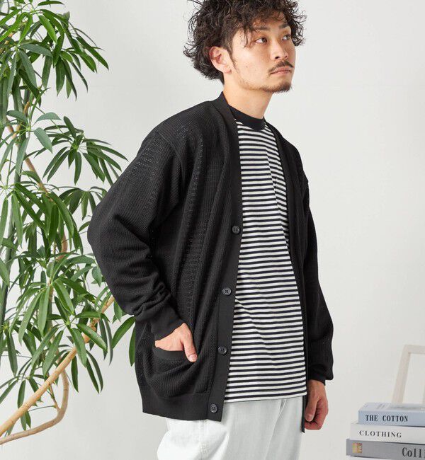 SHIPS any「SHIPS any: 〈手洗い可能〉テック シアー カーディガン◇」|カーディガン|