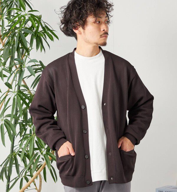 SHIPS any「SHIPS any: 〈手洗い可能〉テック シアー カーディガン◇」|カーディガン|