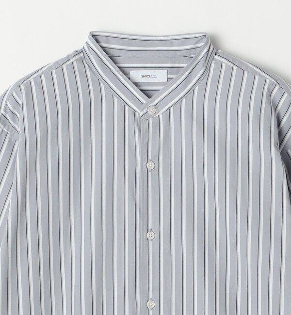 SHIPS any「SHIPS any: ストライプ / ソリッド リラックス バンドカラー シャツ 25AW◇」|シャツ・ブラウス|