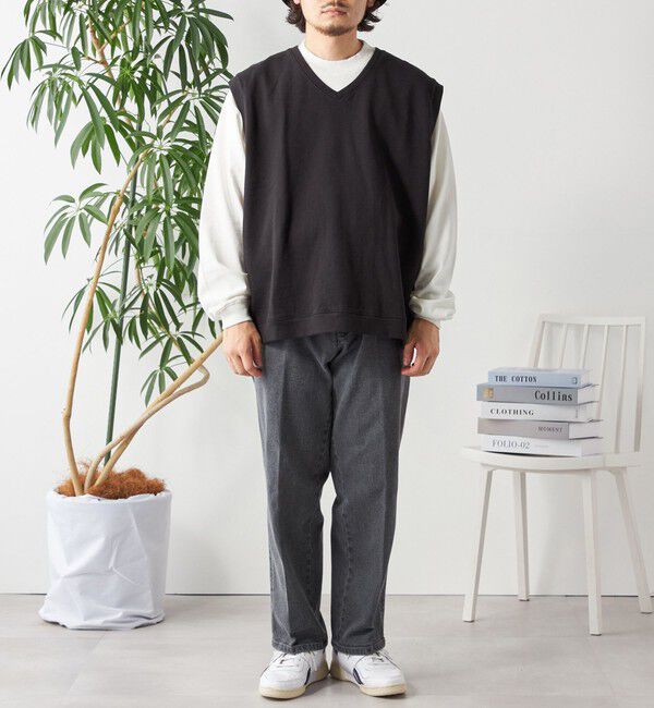 SHIPS any「SHIPS any: COTTON USA ガーメントダイ スウェット Vネック ベスト◇」|ベスト・ジレ|