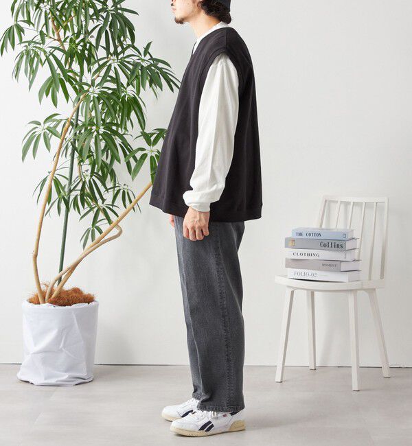 SHIPS any「SHIPS any: COTTON USA ガーメントダイ スウェット Vネック ベスト◇」|ベスト・ジレ|