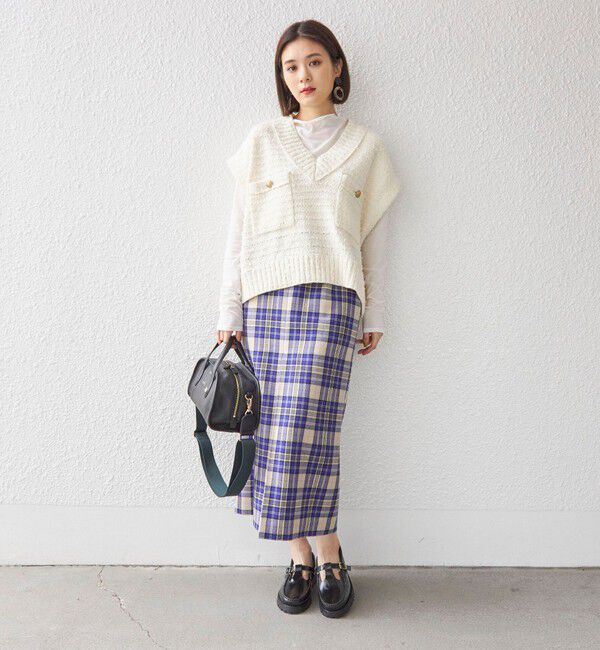 SHIPS for women「〈手洗い可能〉ウール チェック タイト スカート ◇」|スカート|