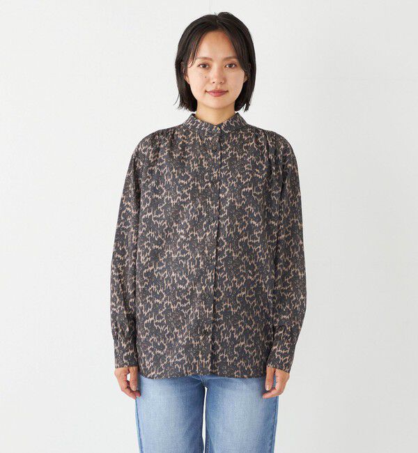 SHIPS Colors 「SHIPS Colors:〈洗濯機可能〉MULHOUSE レオパード ボータイ ブラウス」|シャツ・ブラウス|