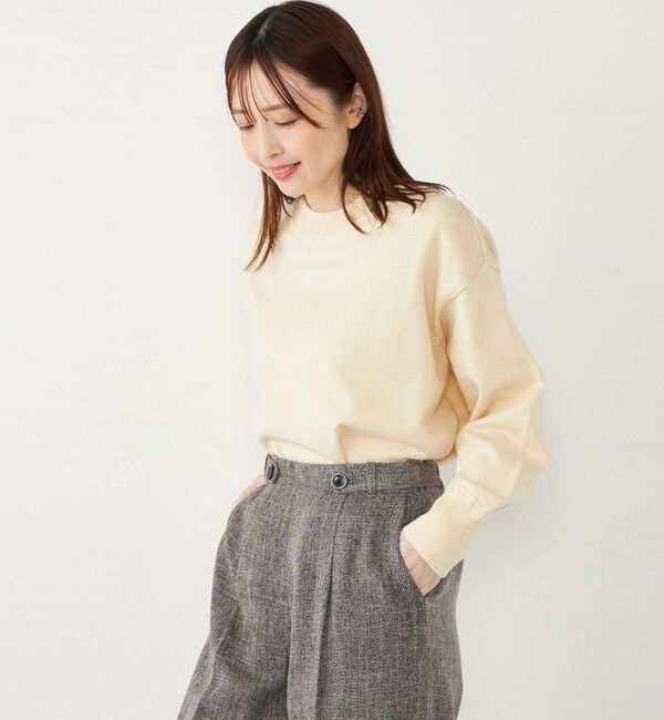 SHIPS Colors 「SHIPS Colors:〈手洗い可能〉スウェット ライク ニット◇」|ニット・セーター|オフホワイト