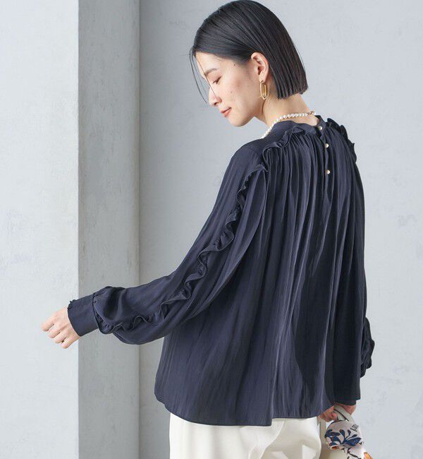 SHIPS for women「〈手洗い可能〉割繊 フリル デザイン ブラウス 24SS ◇」|シャツ・ブラウス|