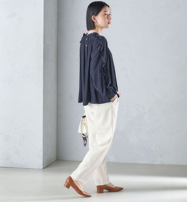 SHIPS for women「〈手洗い可能〉割繊 フリル デザイン ブラウス 24SS ◇」|シャツ・ブラウス|