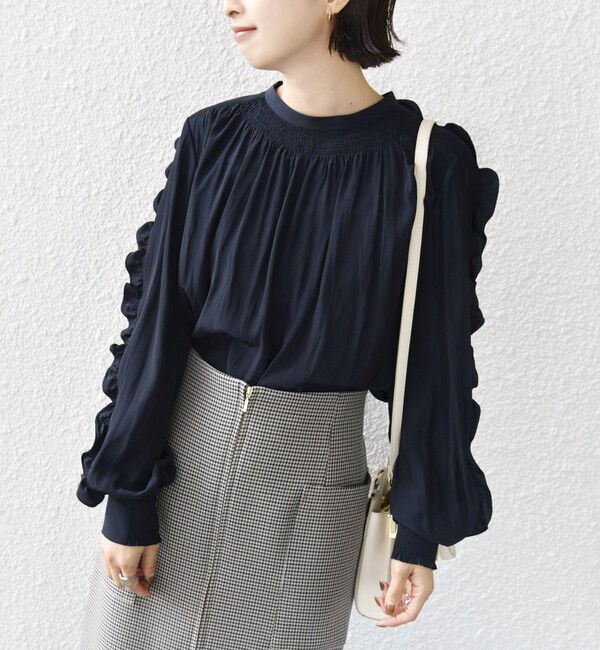 SHIPS for women「〈手洗い可能〉割繊 フリル デザイン ブラウス 24SS ◇」|シャツ・ブラウス|