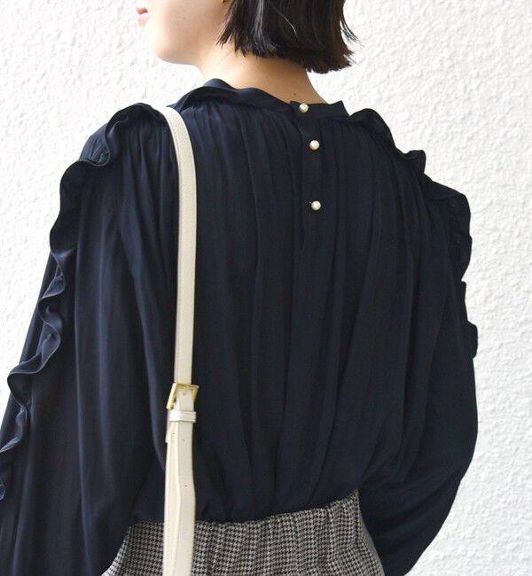 SHIPS for women「〈手洗い可能〉割繊 フリル デザイン ブラウス 24SS ◇」|シャツ・ブラウス|