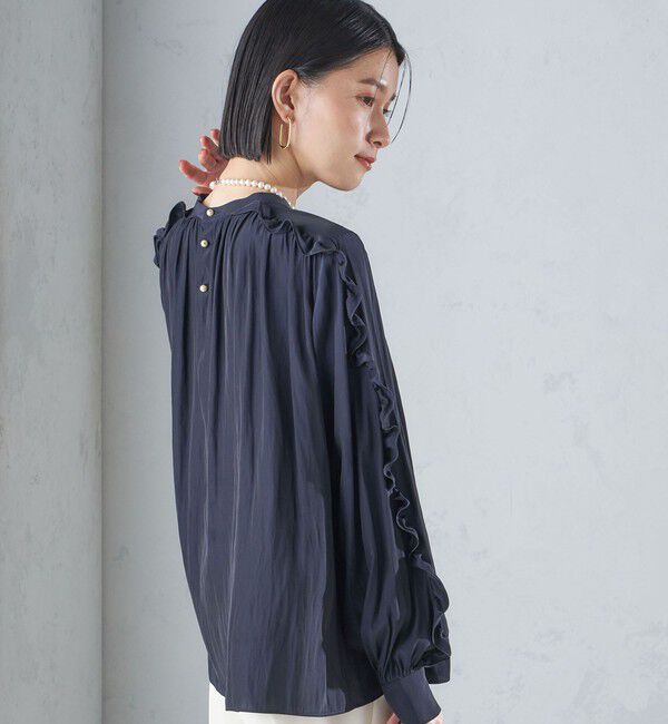 SHIPS for women「〈手洗い可能〉割繊 フリル デザイン ブラウス 24SS ◇」|シャツ・ブラウス|