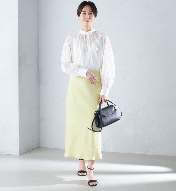 SHIPS for women「〈手洗い可能〉ボイル オーガンジー シャーリング ボリューム ブラウス 24SS ◇」|シャツ・ブラウス|