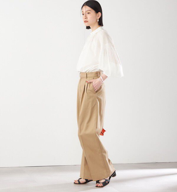 SHIPS for women「〈手洗い可能〉ボイル オーガンジー シャーリング ボリューム ブラウス 24SS ◇」|シャツ・ブラウス|