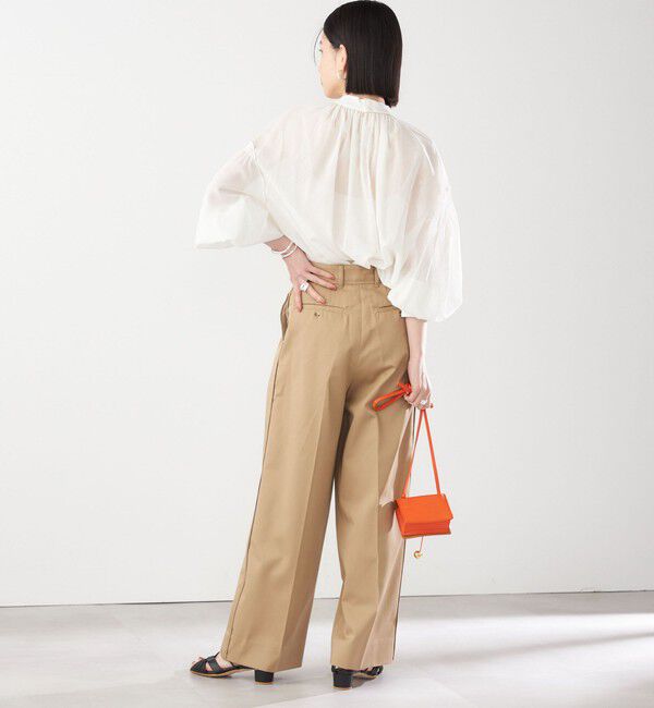 SHIPS for women「〈手洗い可能〉ボイル オーガンジー シャーリング ボリューム ブラウス 24SS ◇」|シャツ・ブラウス|