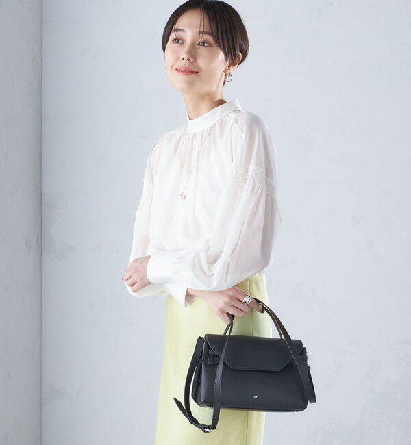 SHIPS for women「〈手洗い可能〉ボイル オーガンジー シャーリング ボリューム ブラウス 24SS ◇」|シャツ・ブラウス|