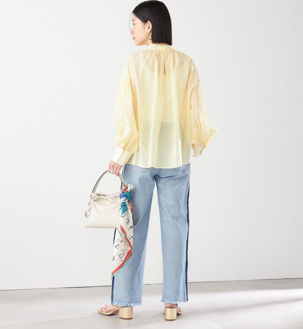 SHIPS for women「〈手洗い可能〉ボイル オーガンジー シャーリング ボリューム ブラウス 24SS ◇」|シャツ・ブラウス|