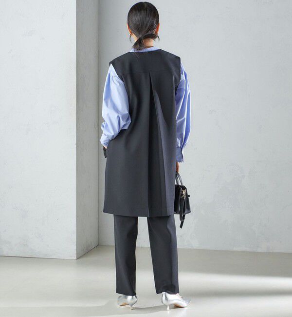 SHIPS for women「【SHIPS別注】kaene:〈洗濯機可能〉ハイストレッチ ダンボール フリル ジレ」|ベスト・ジレ|