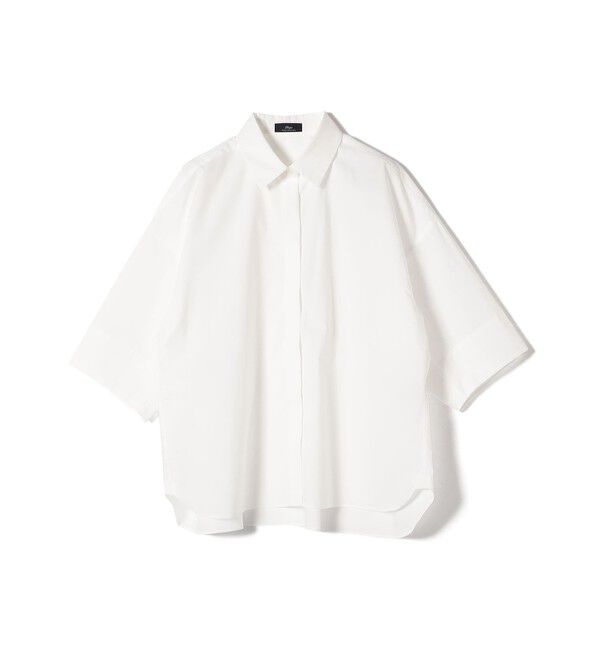 SHIPS for women「SHIPS Primary Navy Label:〈手洗い可能〉レギュラー カラー ワイド シャツ」|シャツ・ブラウス|オフホワイト