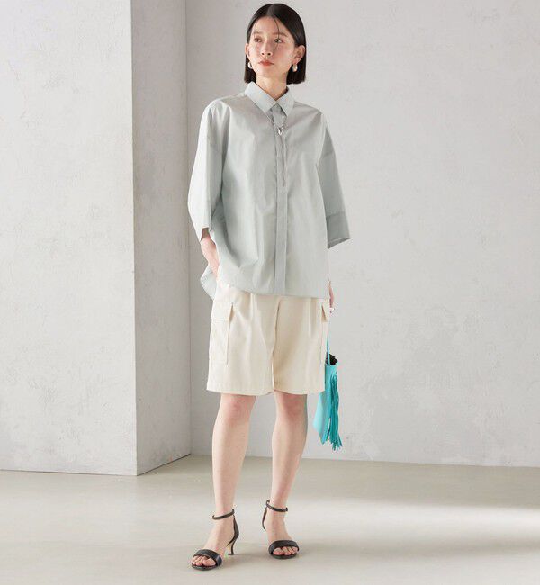 SHIPS for women「SHIPS Primary Navy Label:〈手洗い可能〉レギュラー カラー ワイド シャツ」|シャツ・ブラウス|