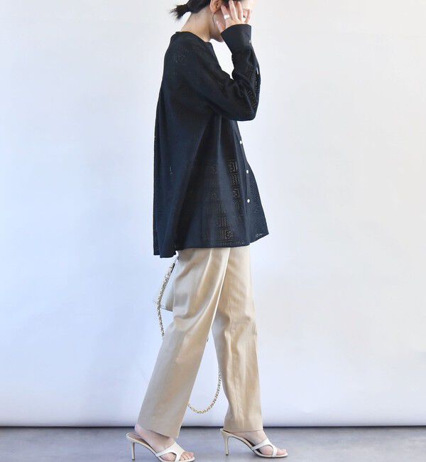 quaranciel「quaranciel:〈洗濯機可能〉コットン サテン スリム テーパード パンツ」|その他|