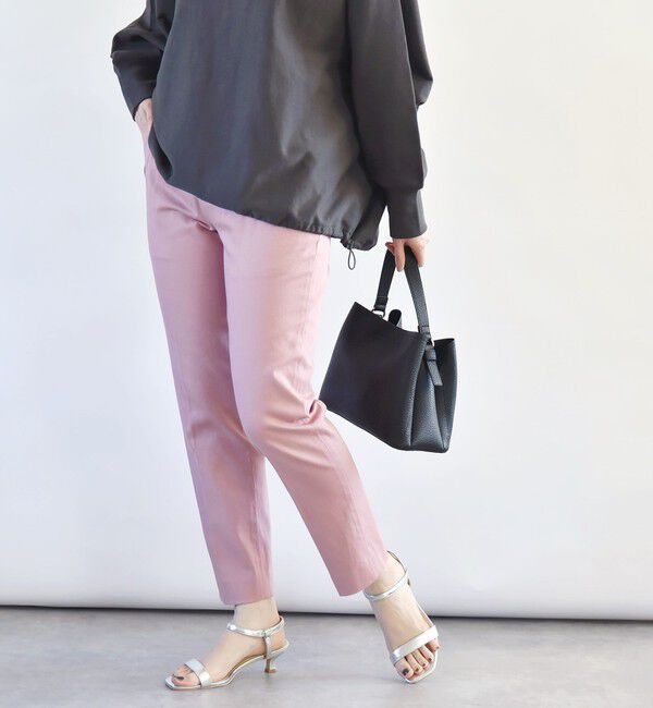 quaranciel「quaranciel:〈洗濯機可能〉コットン サテン スリム テーパード パンツ」|その他|