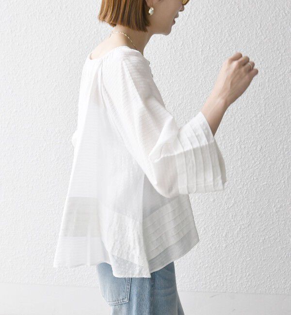 SHIPS any「SHIPS any:〈洗濯機可能〉ヘムタック スクエア ネック ブラウス」|シャツ・ブラウス|