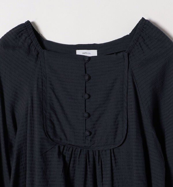 SHIPS any「SHIPS any:〈洗濯機可能〉ヘムタック スクエア ネック ブラウス」|シャツ・ブラウス|