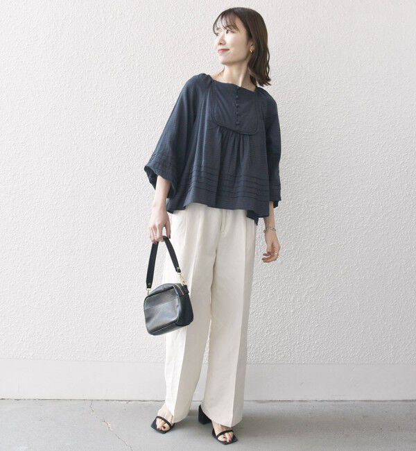 SHIPS any「SHIPS any:〈洗濯機可能〉ヘムタック スクエア ネック ブラウス」|シャツ・ブラウス|