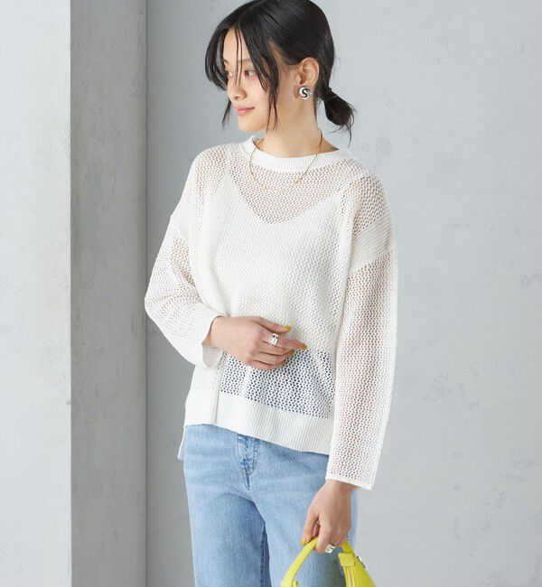 SHIPS for women「〈手洗い可能〉メッシュ ニット ◇」|ニット・セーター|