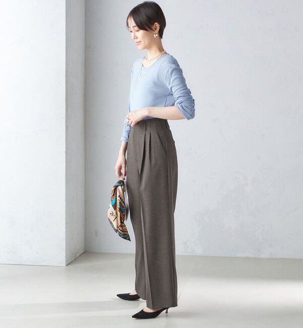 SHIPS for women「〈手洗い可能〉シアー ストレッチ クルーネック プルオーバー」|Tシャツ・カットソー|