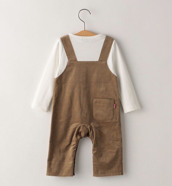 SHIPS KIDS「SHIPS KIDS:70～80cm / フェイク オーバーオール ロンパース」|ロンパース|