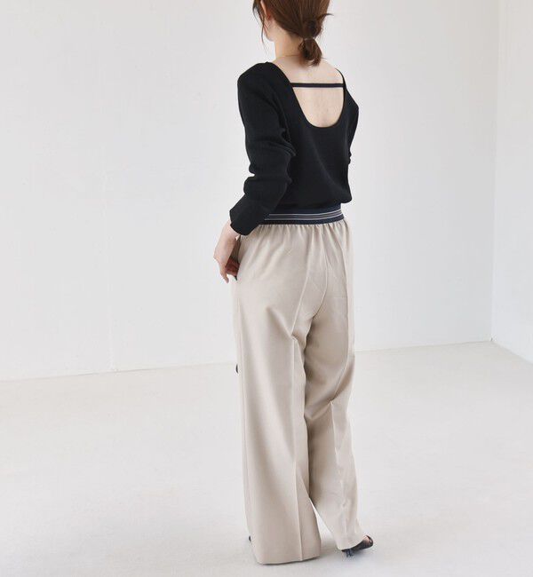 quaranciel「quaranciel:〈手洗い可能〉コンパクト リブ バックオープン ラメ  ニット」|ニット・セーター|