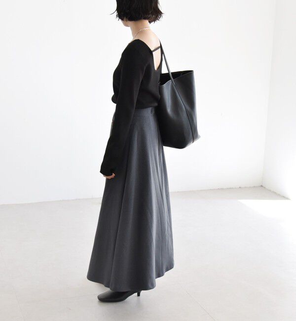 quaranciel「quaranciel:〈手洗い可能〉コンパクト リブ バックオープン ラメ  ニット」|ニット・セーター|