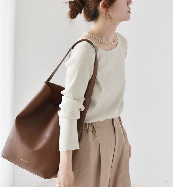 quaranciel「quaranciel:〈手洗い可能〉コンパクト リブ バックオープン ラメ  ニット」|ニット・セーター|