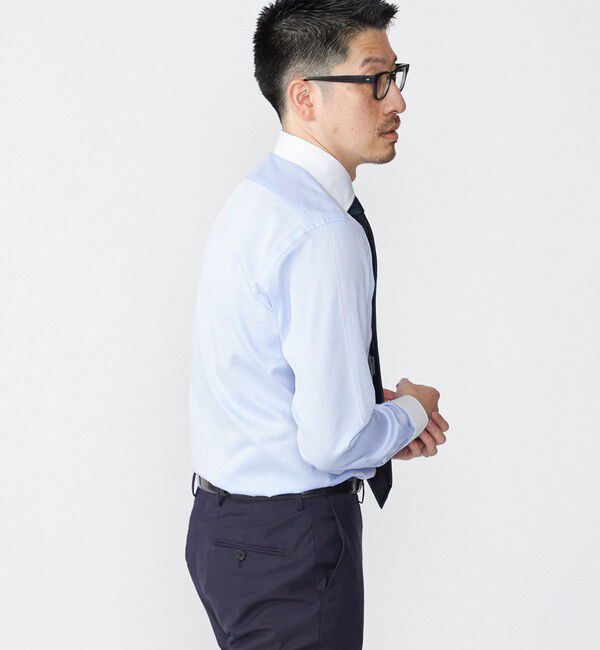 SHIPS「SHIPS: イージーアイロン ピケ ワイドカラー クレリック シャツ」|シャツ・ブラウス|