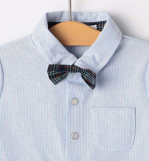 SHIPS KIDS「SHIPS KIDS:70～80cm / 蝶ネクタイ 長袖 ロンパース」|ロンパース|