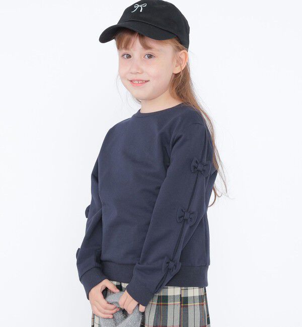 SHIPS KIDS「SHIPS KIDS:100～130cm / リボン スウェット」|スウェット・ジャージ|ネイビー