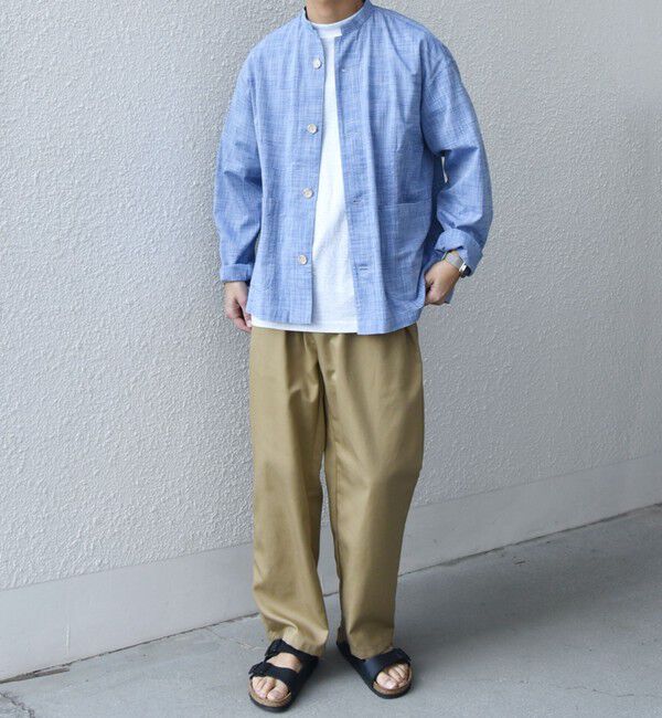 SHIPS any「SHIPS any: BEZ TEXTILE マルチカラー ストライプ / ソリッド  スタンドカラー シャツ◇」|シャツ・ブラウス|