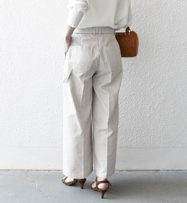 SHIPS any「SHIPS any:〈洗濯機可能〉ヒッコリー ベルト ワイド パンツ」|その他|