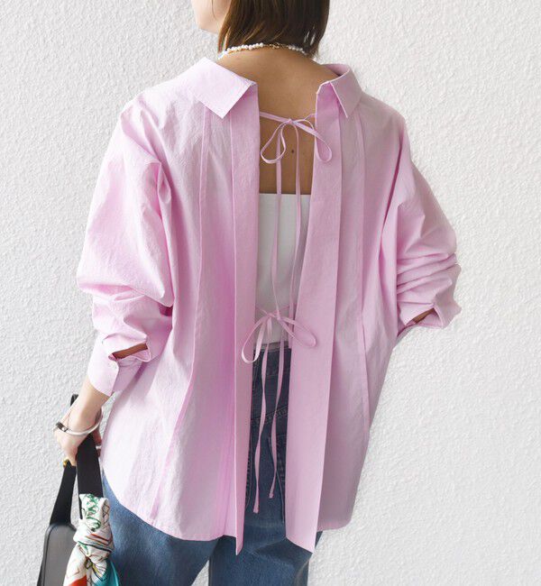 SHIPS for women「【WEB限定】〈洗濯機可能〉バックデザイン レギュラーカラー シャツ」|シャツ・ブラウス|