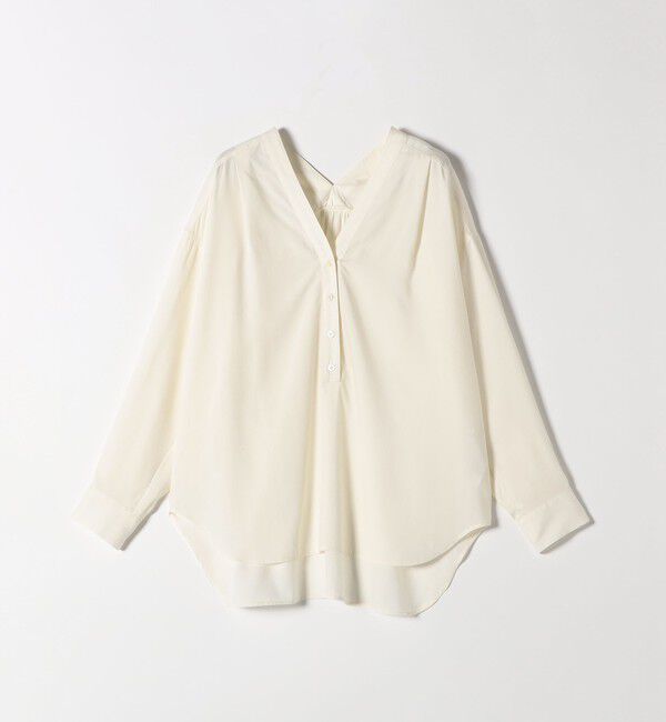 quaranciel「quaranciel:〈手洗い可能〉Vネック バック ギャザー ブラウス」|シャツ・ブラウス|